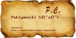 Peklyanszki Cézár névjegykártya